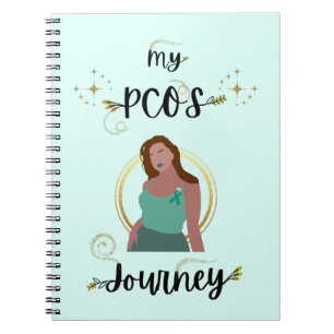 Min PCOS-resa Guld Glitter Sparkles Teal Ribbon Anteckningsbok