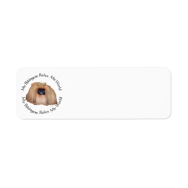 Min Pekingeser Bestämmer Min Värld Returadress Etikett (Framsidan)