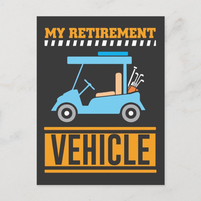 Min Pension Fordon Funny Golf Car Pensionär Vykort (Framsida)