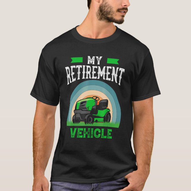 Min Pension Fordon Gräsmatta Mower T Shirt (Framsida)