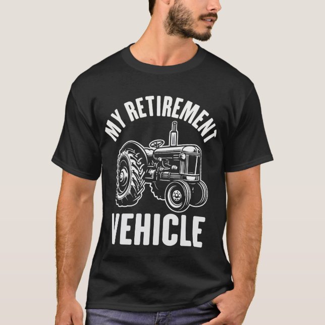 Min Pension Fordon Tractor Funny Farmer Retrött T Shirt (Framsida)