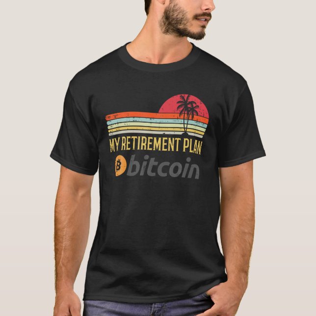 Min Pension-plan Bitcoin Retro BTC Crypto Crypto T Shirt (Framsida)