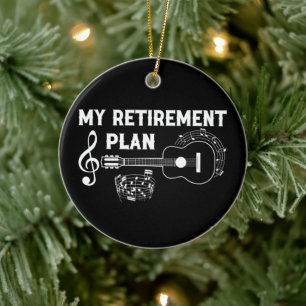 Min Pension-plan Guitar Funny Musician Julgransprydnad Keramik