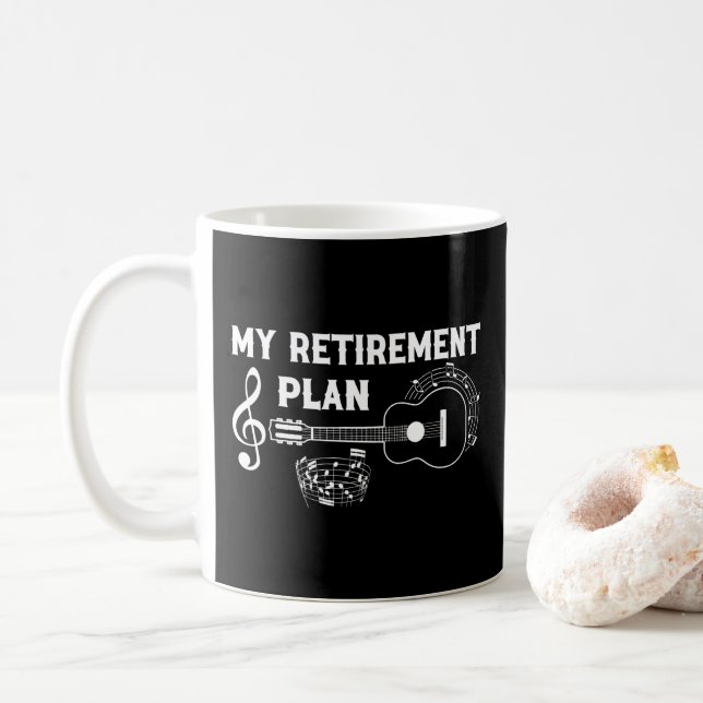 Min Pension-plan Guitar Funny Musician Kaffemugg (Med munk)