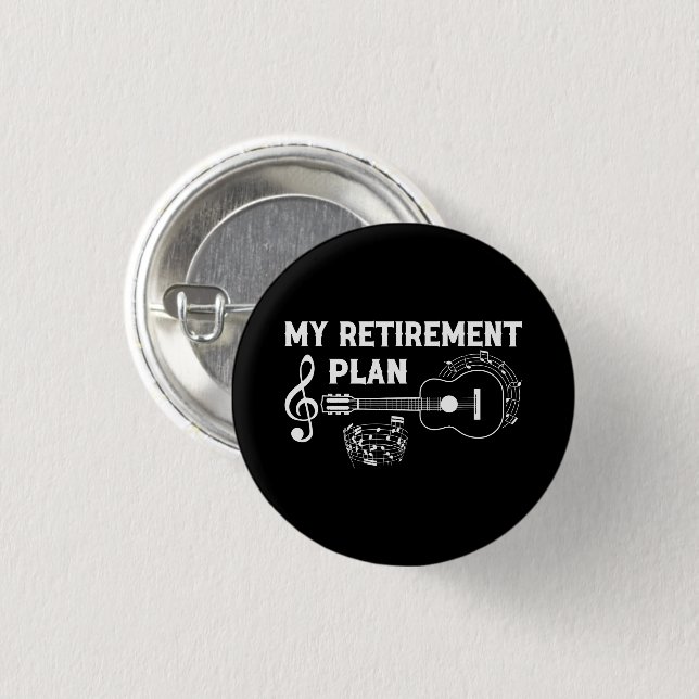 Min Pension-plan Guitar Funny Musician Knapp (Framsida & baksida)