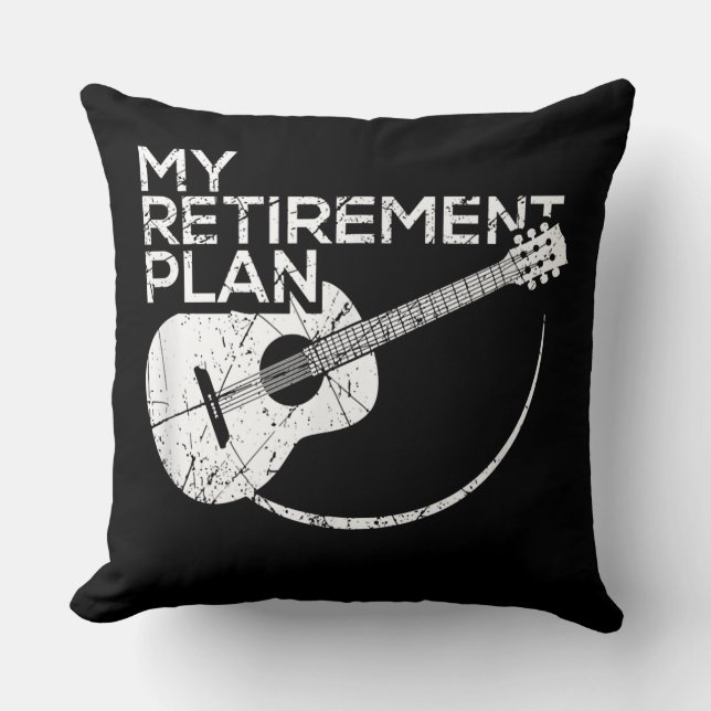 Min Pension-plan Guitar Funny Musician Kudde (Framsida)