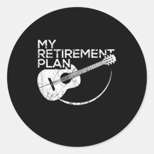Min Pension-plan Guitar Funny Musician Runt Klistermärke