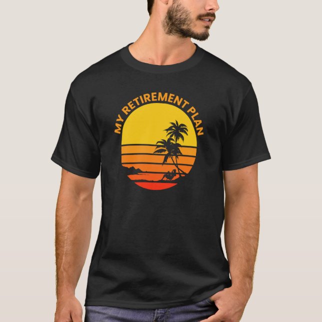 Min Pension-plan, Tropical Island Beach Retrött T Shirt (Framsida)