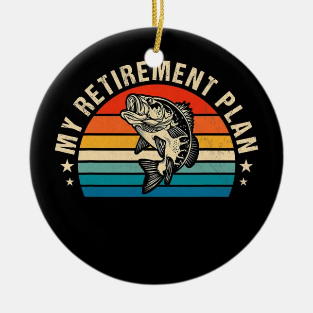 Min Pension-planFunny Fish Humor Julgransprydnad Keramik (Framsidan)