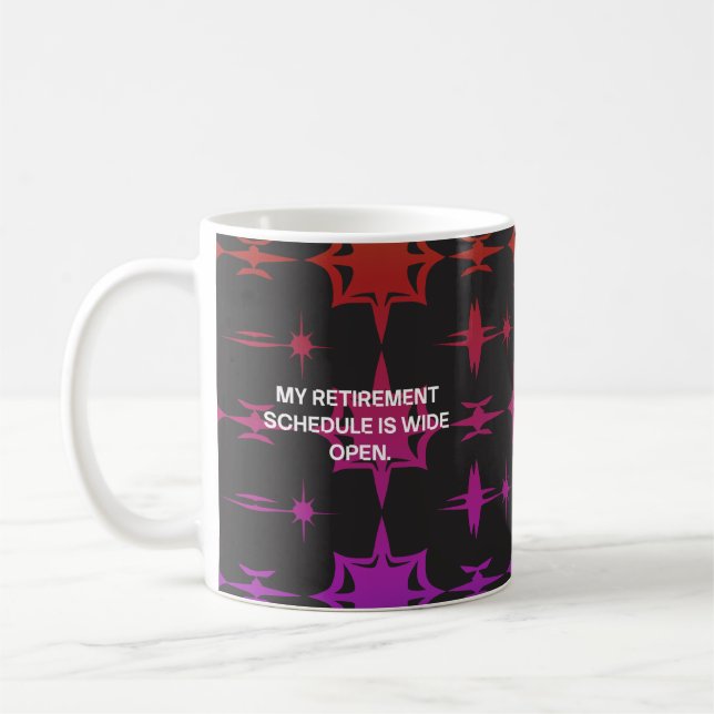 Min pensionsplan är vidöppen kul kaffemugg (Vänster)