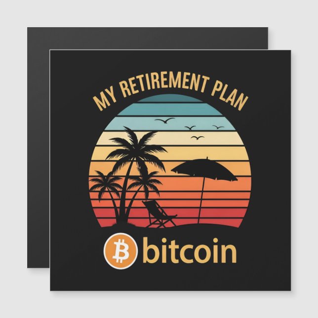 Min pensionsplan Bitcoin Beach Sunset (Fram/baksida)