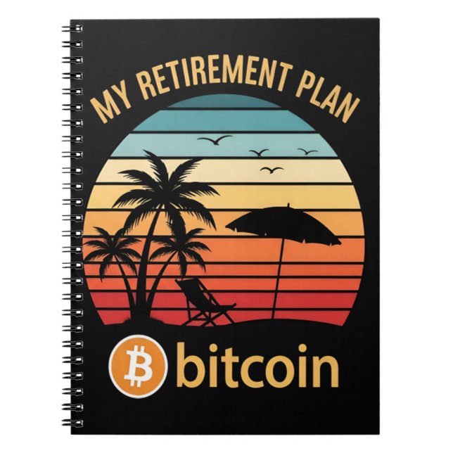 Min pensionsplan Bitcoin Beach Sunset Anteckningsbok (Framsidan)