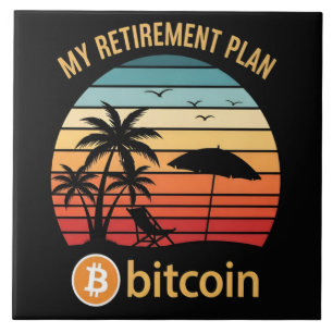 Min pensionsplan Bitcoin Beach Sunset Kakelplatta