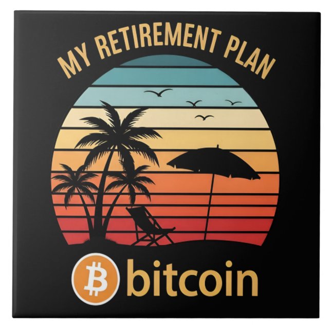 Min pensionsplan Bitcoin Beach Sunset Kakelplatta (Framsidan)