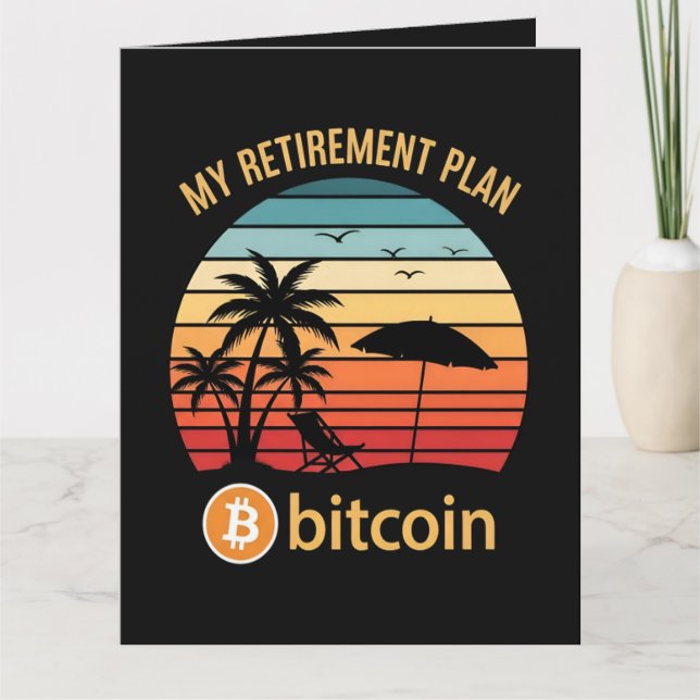 Min pensionsplan Bitcoin Beach Sunset Kort (Framsida)