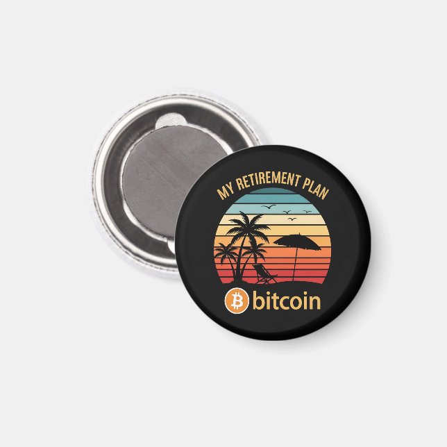 Min pensionsplan Bitcoin Beach Sunset Magnet (Front/Back)