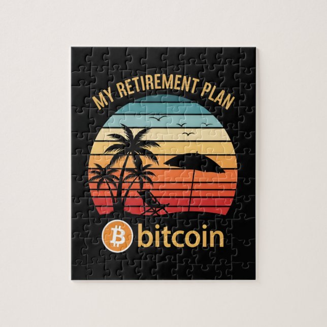 Min pensionsplan Bitcoin Beach Sunset Pussel (Vertikal)