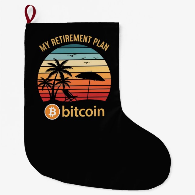 Min pensionsplan Bitcoin Beach Sunset Stor Julstrumpa (Framsidan)