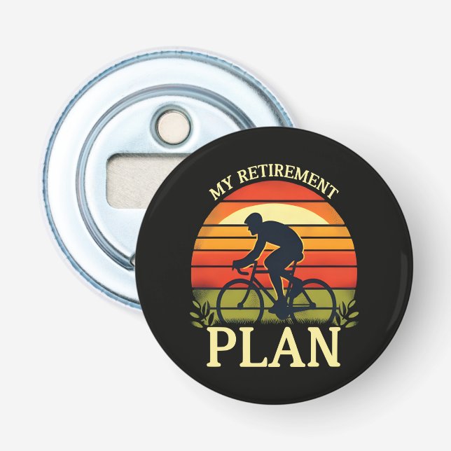 Min pensionsplan cykelentusiast flasköppnare (Framsidan)