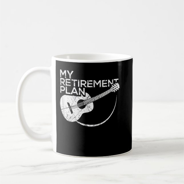 Min pensionsplan gitarr roliga musiker kaffemugg (Vänster)