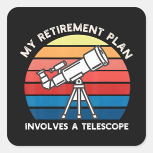Min pensionsplan innefattar ett teleskop fyrkantigt klistermärke
