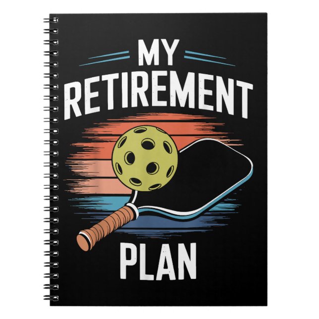 Min pensionsplan Pickleball-spelare Anteckningsbok (Framsidan)