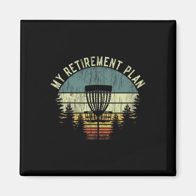 Min pensionsplan Rolig Disc Golf Gag Senior Män  Magnet (Framsidan)