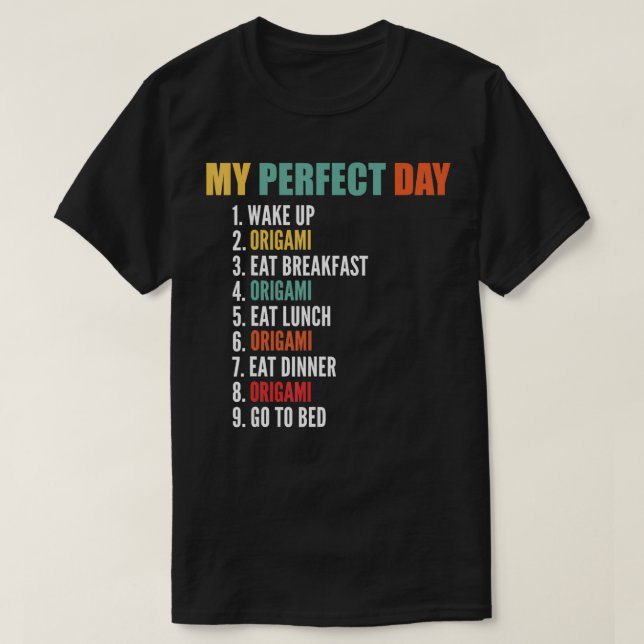 Min Perfekt-dag Funny Origami T Shirt (Design framsida)