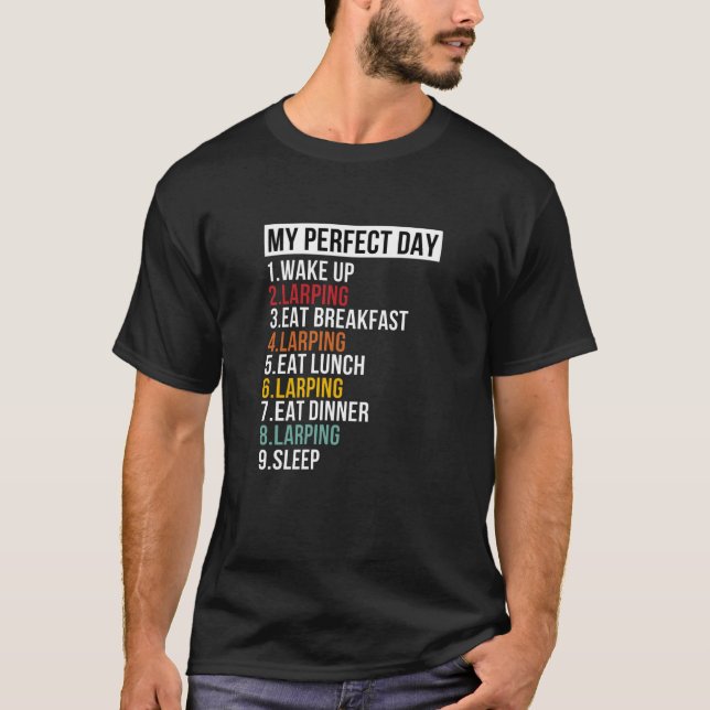 Min Perfekt Dag Larping Geek RPG Nerd T Shirt (Framsida)