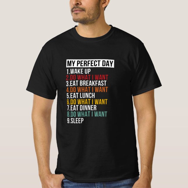 Min Perfekt-dag Pension Party T Shirt (Framsida)