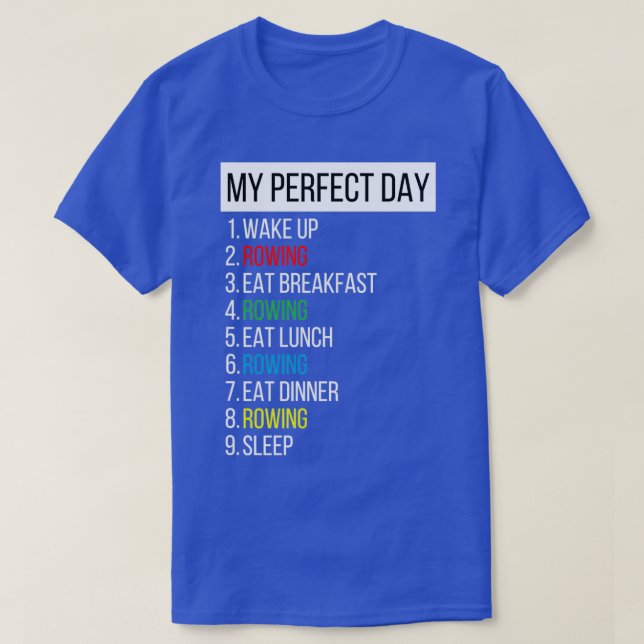 Min Perfekt-dag vaknar upp efter frukosten i Reing T Shirt (Design framsida)