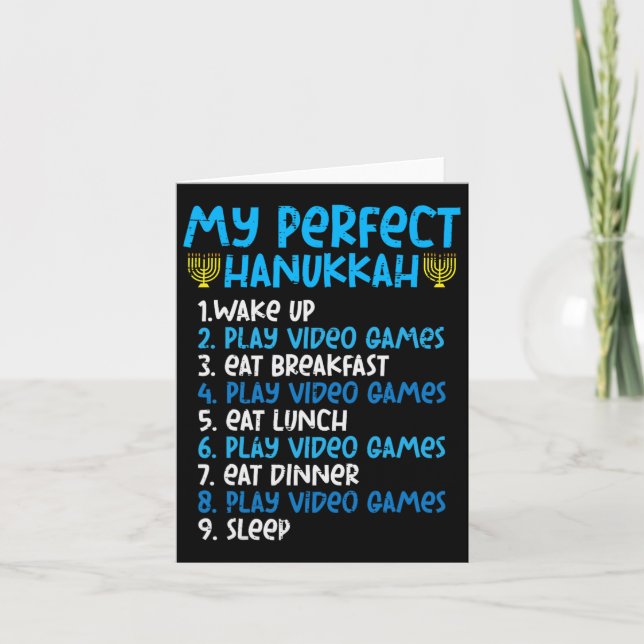 Min Perfekt Hanukkah Video Game Chanukah Jew Manar Kort (Framsida)