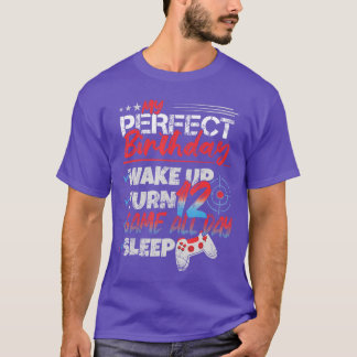 Min perfekta 12-årsdag 12 år pojke flicka spelande t shirt