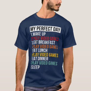 Min perfekta dag för video gamers spelpresent t shirt