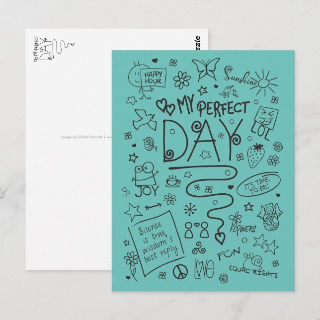 Min perfekta dag - Positivt tänkande 2 Vykort (Fram/baksida)