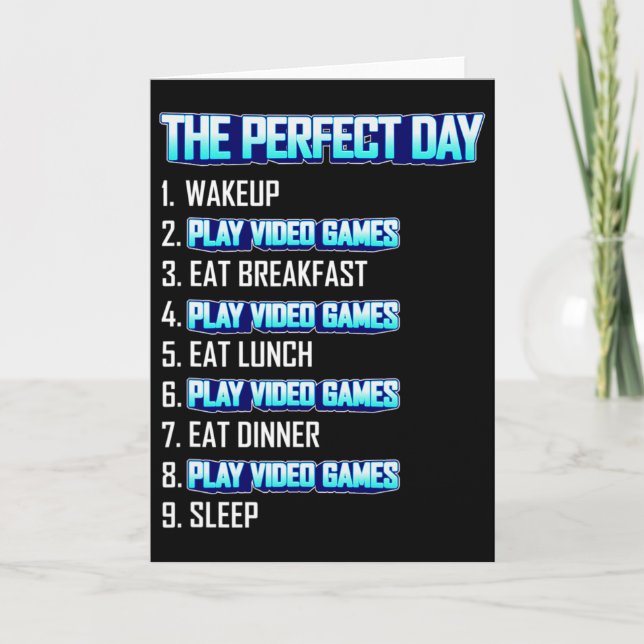 Min perfekta dag Spela datorspel Roligt Coolt Game Kort (Framsida)