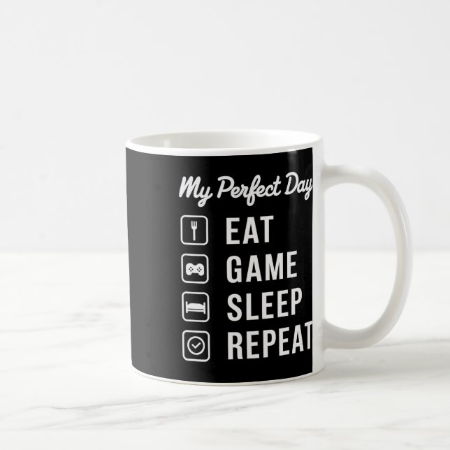 Min Perfekta Dag Spela Game Sova Upprepa Speldesig Kaffemugg (Höger)