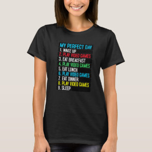 Min perfekta dag tv-spel skjorta rolig cool gamer t shirt