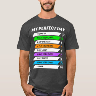 Min perfekta dag TV-spel Superbra present för spel T Shirt