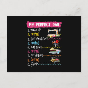 Min perfekta dag Vakna Quiltning Och Sy Vykort