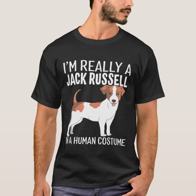 Min personaldräkt Im A Verkligen Jack Russell Hund T Shirt (Framsida)