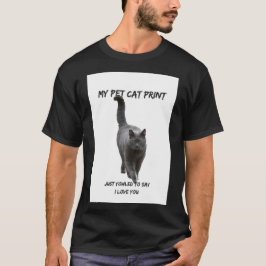 Min Pet Cat Print Funny Cat T-Shirt Kärlek