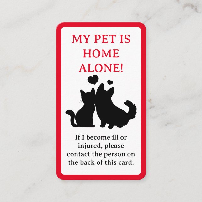 Min Pet, Hund är Home Ensam Card (Framsida)
