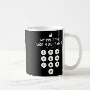 Min Pin är de sista 4 siffrorna i PI-nummersymbole Kaffemugg