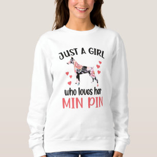 Min Pin Girl Hund älskare Minister Pinscher Mamma T Shirt