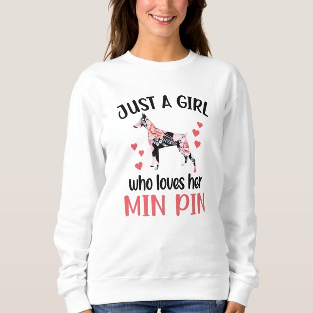Min Pin Girl Hund älskare Minister Pinscher Mamma T Shirt (Framsida)