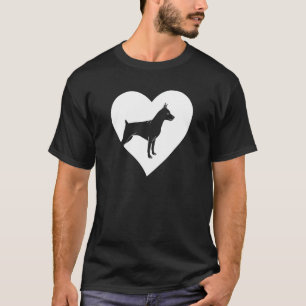 Min Pin Heart Funny Miniature Pinscher Owner Hund T Shirt