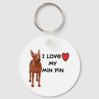 Min Pin Keychain "I kärlek min Min Min Pin" Nyckelring