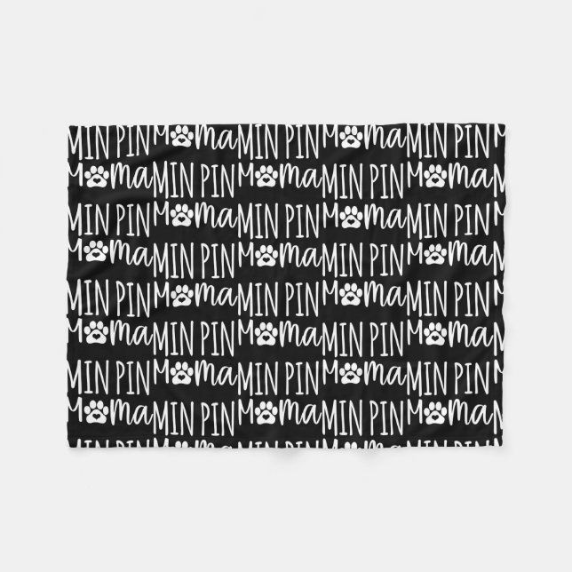 Min Pin Mamma Cute Ministern Pinscher Hund Tass Fleecefilt (Framsidan (Horisontell))