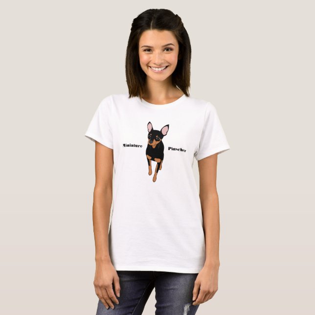 Min Pin Miniature Pinscher T-Shirt (Hel framsida)